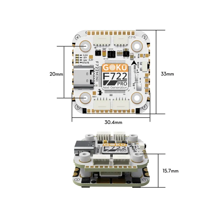 Flywoo GOKU F722 Pro Mini V2 45A 32Bit 128K Stack (20x20) (AM32) - Image 5