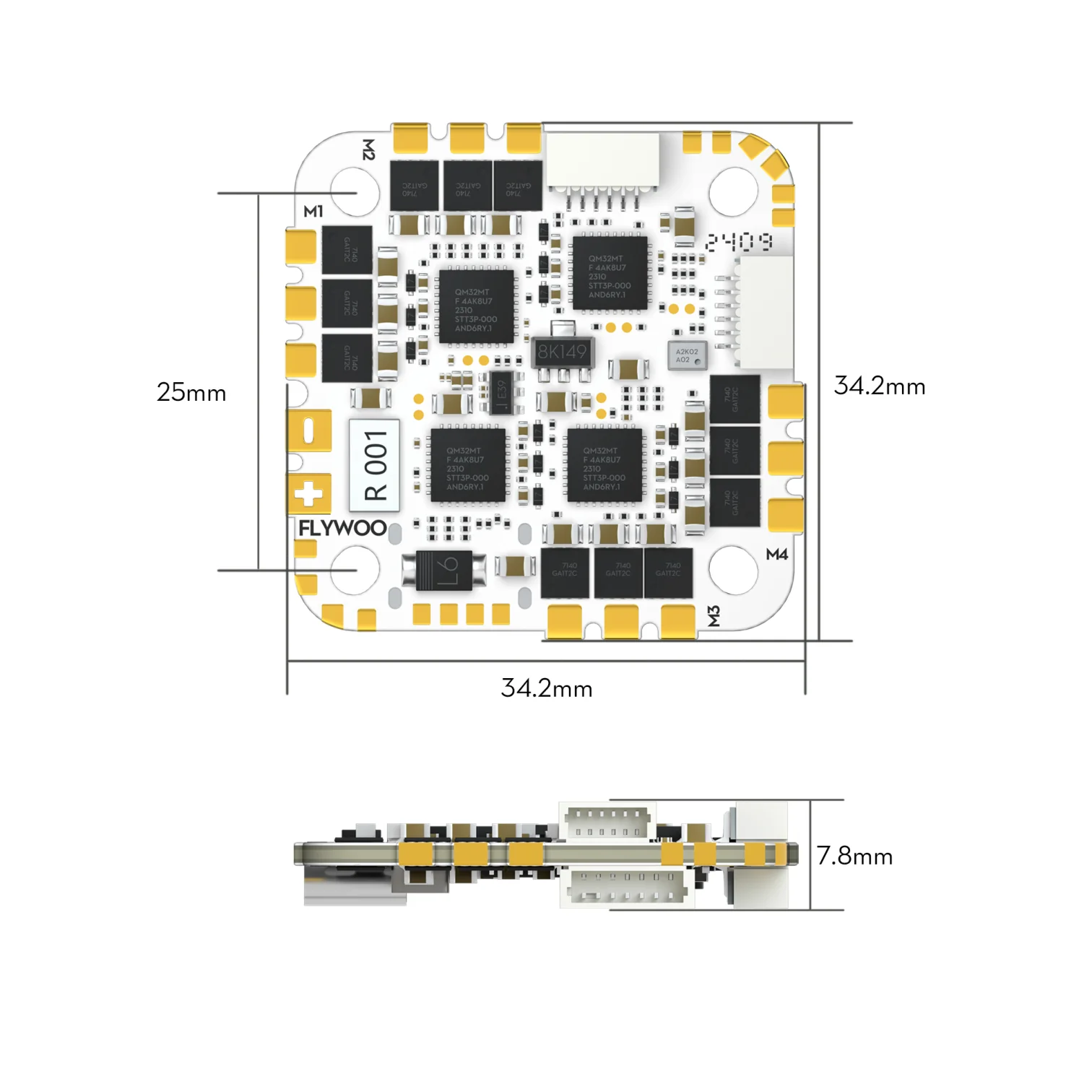 Flywoo GOKU GN745 45A AIO Flight Controller (ICM42688P) V3 – AM32 - Image 12