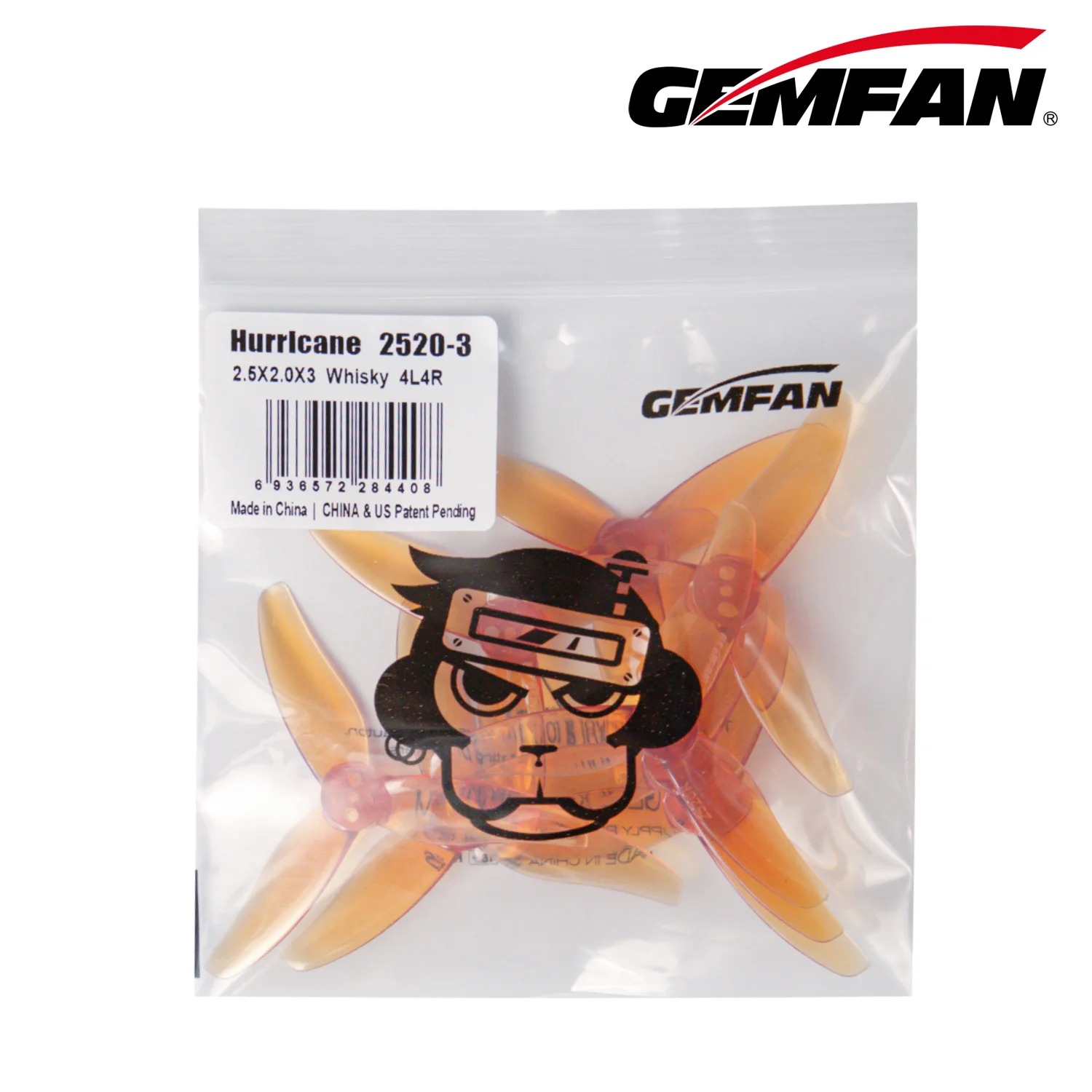 Gemfan Hurricane 2520 3-Blade Props – Whisky (1.5mm Shaft, 4 Pairs) - Image 4