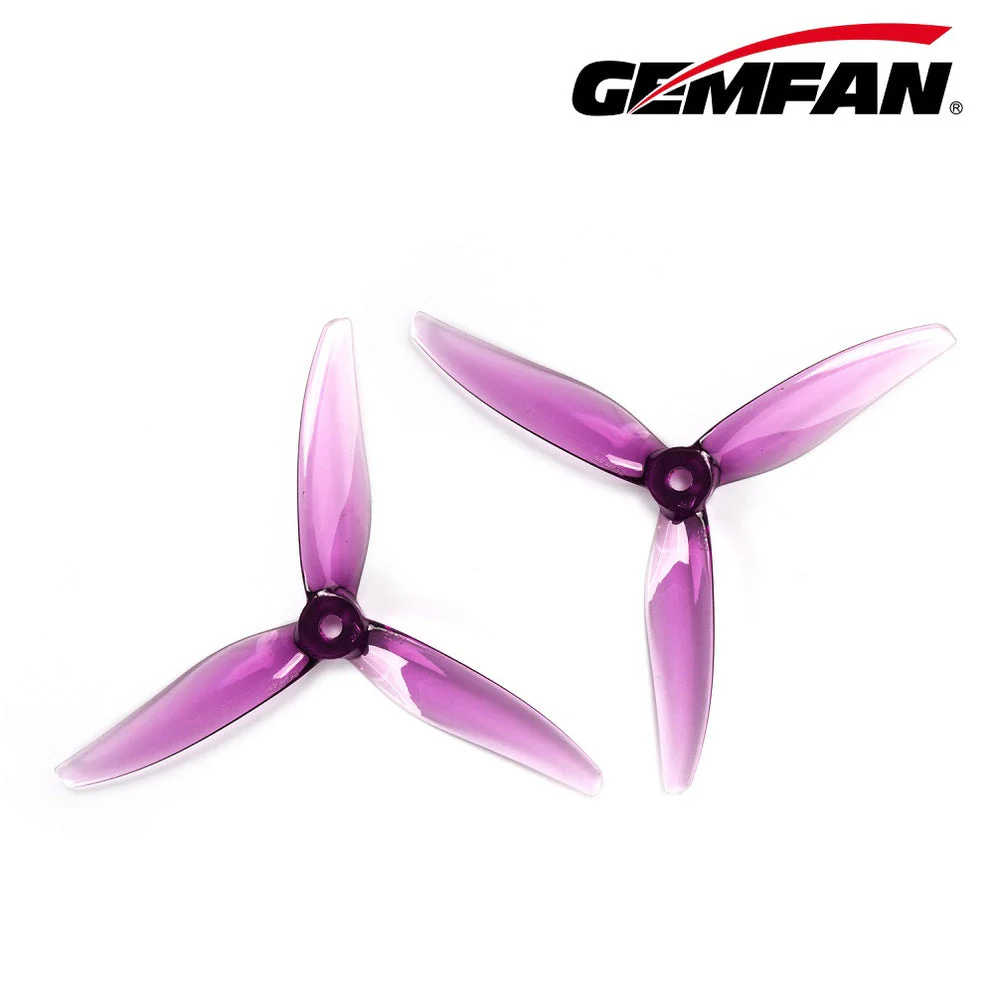 Gemfan Hurricane 5127 3-Blade Propeller – Clear Purple (2 Pairs) - Image 2