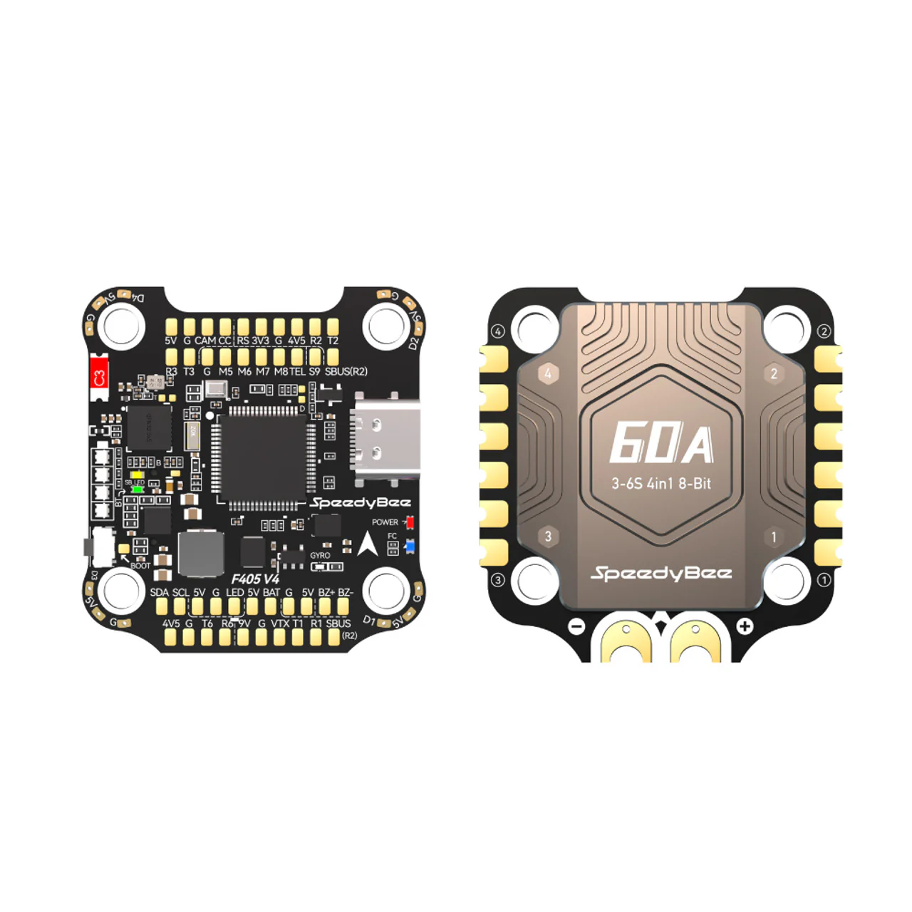 SpeedyBee F405 V4 BLS 60A 30x30 FC & ESC Stack – High-Performance 3-6S Flight Controller and ESC Combo - Image 5